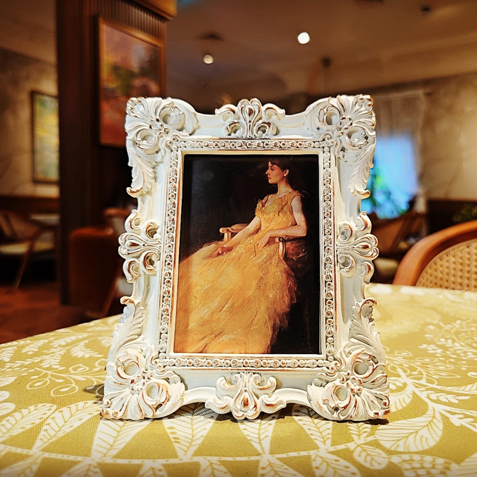 CISOO 2.5×3.5 Vintage Small Picture Frame, Antique Ornate 2.5×3.5, White