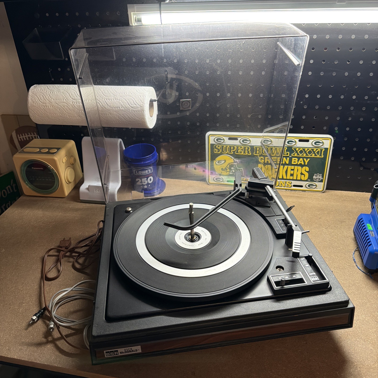 BSR MCDONALD 25CX VINTAGE TURNTABLE WITH COVER SHELL
