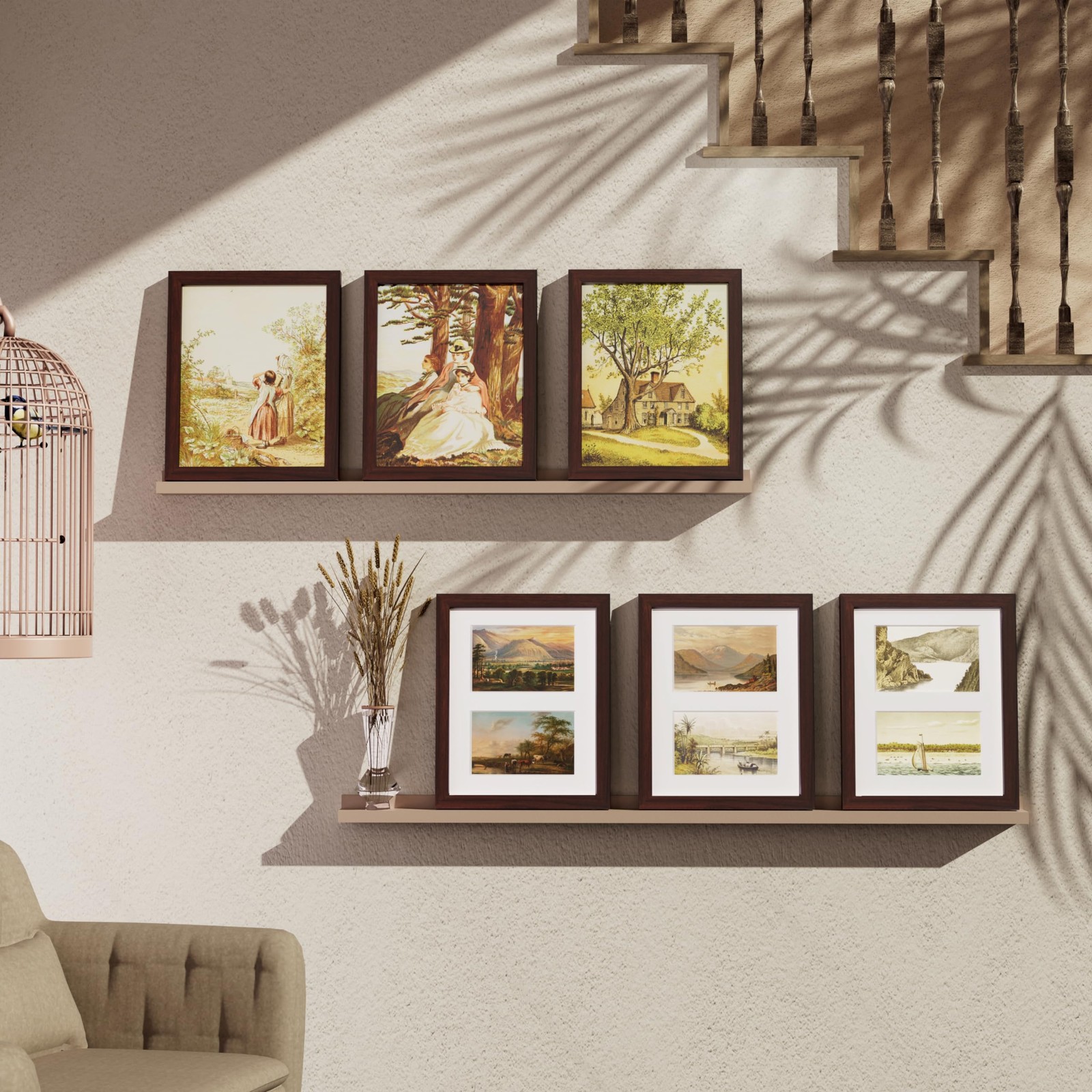Vittanly 8×10 Collage Picture Frame, Displays 2Pcs 4×6 Pictures 8×10, Brown
