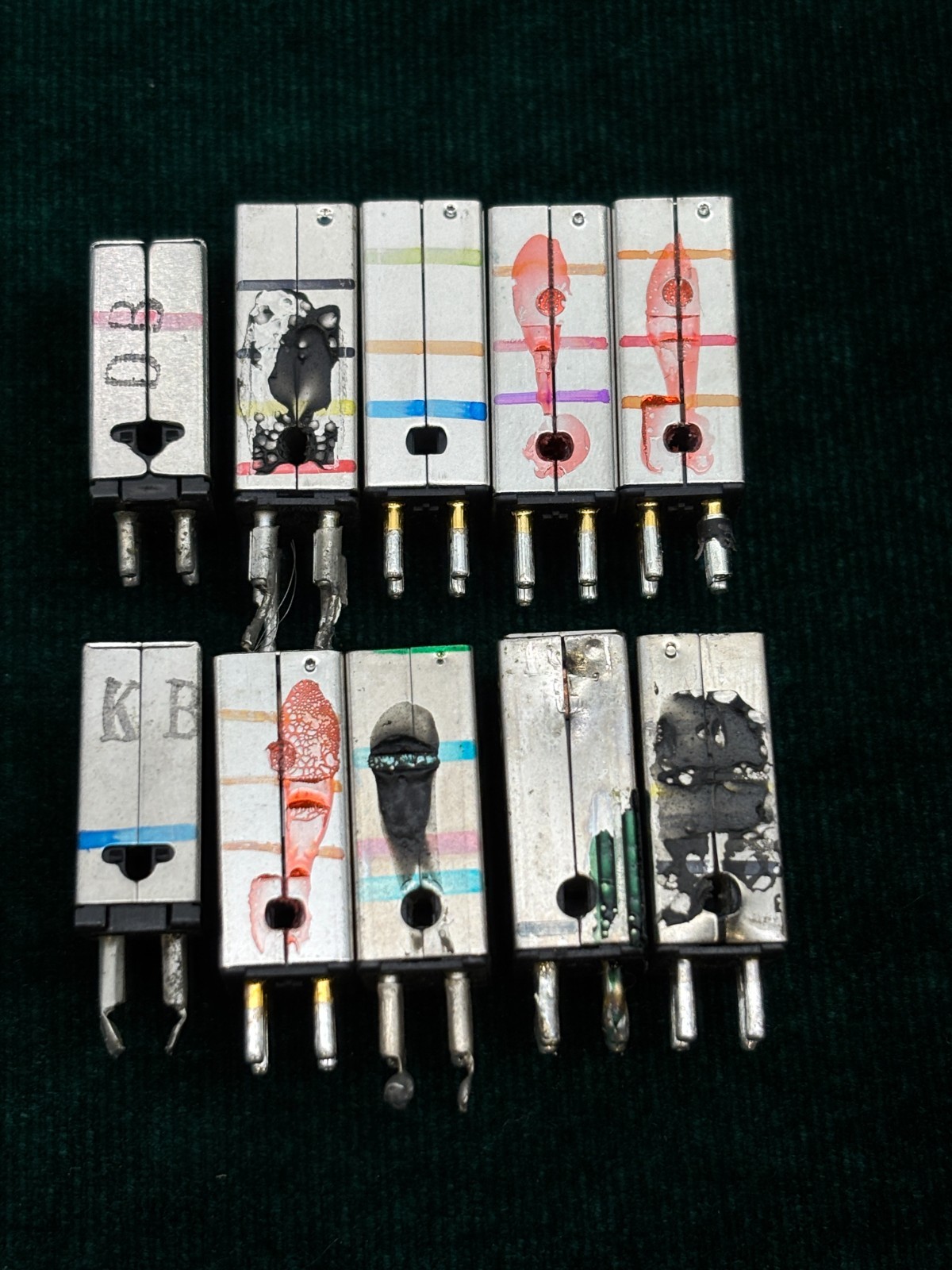 10x Ceramic Record Player Cartridges Lot – For Parts or Repair