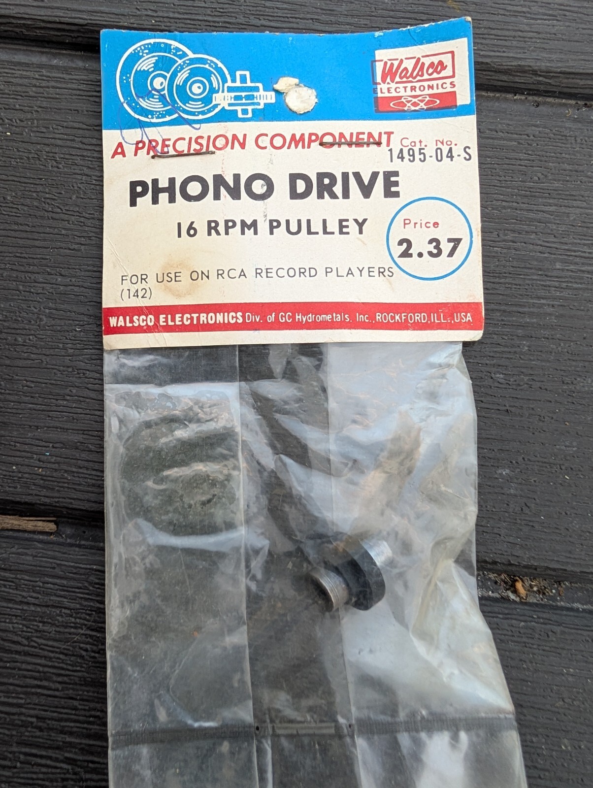 Walsco Electronics 1495-04-S Phono Drive 16 RPM Pulley
