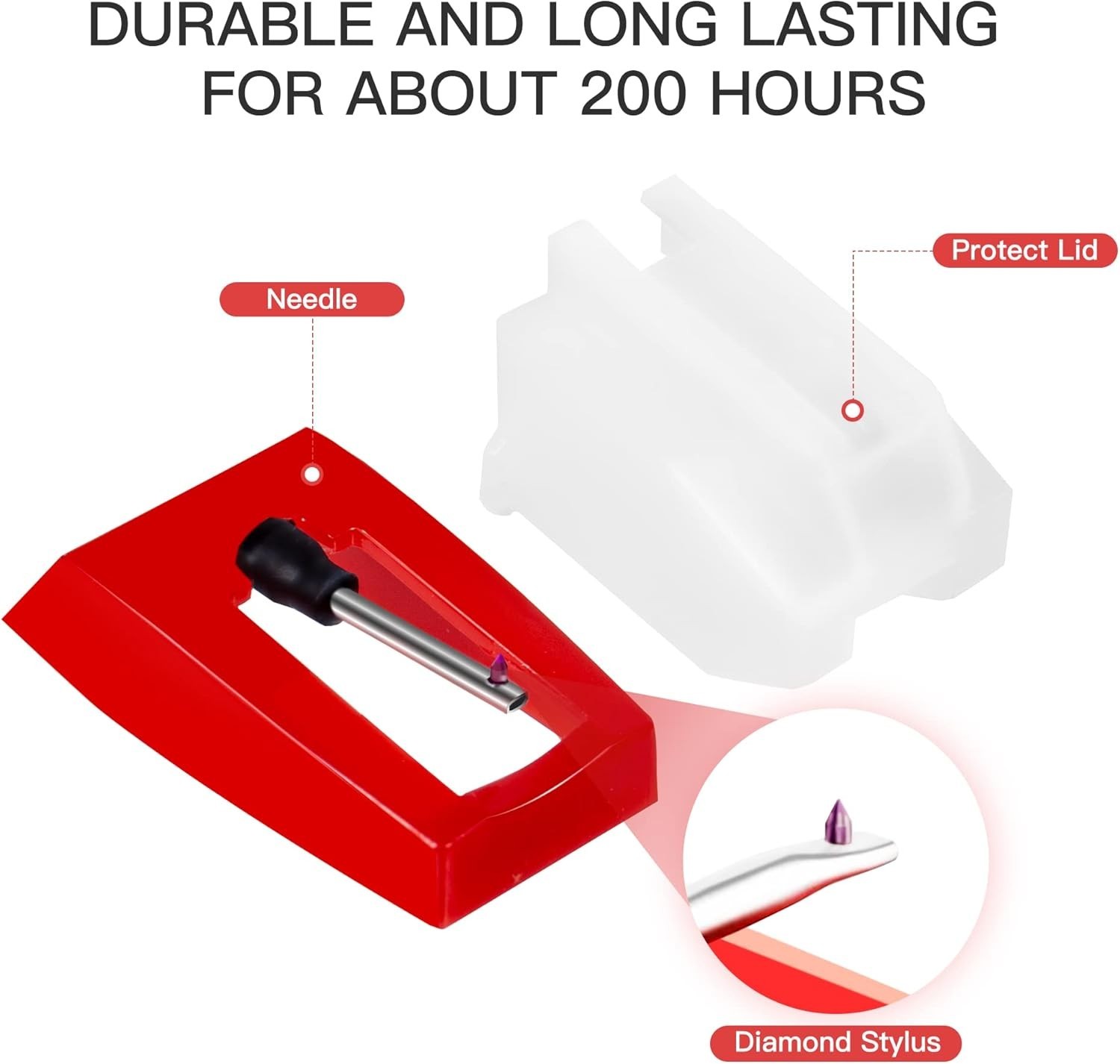 4 Diamond Stylus Needles for Turntables – Easy Installation, Great Sound