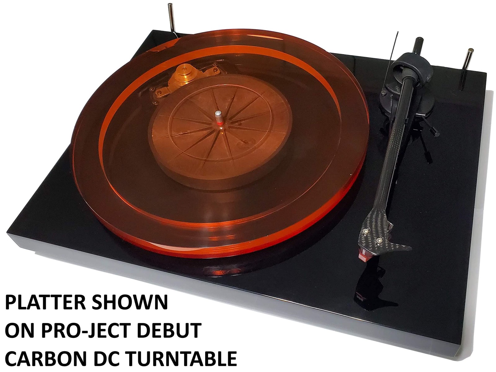 Acrylic Platter Upgrade for Pro-Ject Debut/T1/1Xpression, Music Tinted – Red