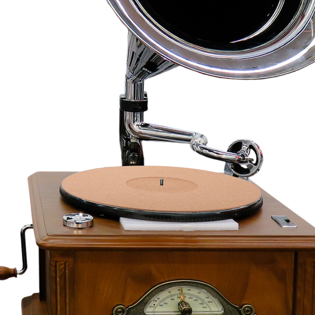 Brown Cork Vinyl Record Mat Durable Turntable Slipmat Home Use Anti Static Pad