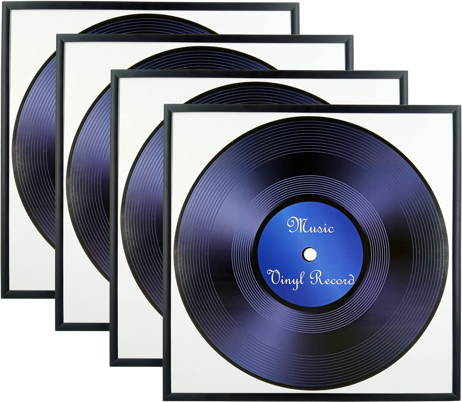 MEMORY KEEPER,4 Pack, Aluminum Metal Black Music Record Album Frame