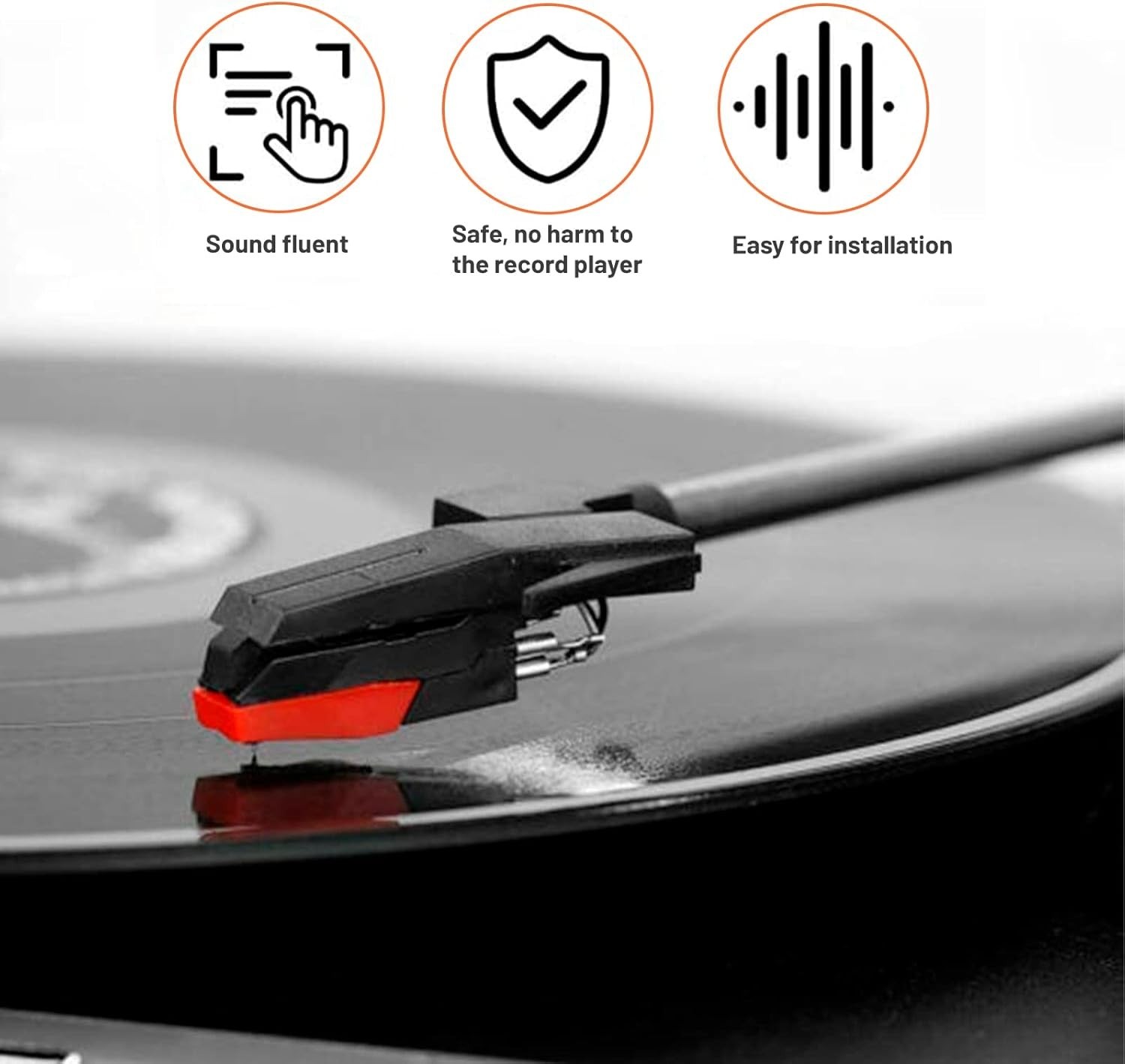 Diamond Stylus Record Player Needle with 4 Replacement Needles – Retro Style