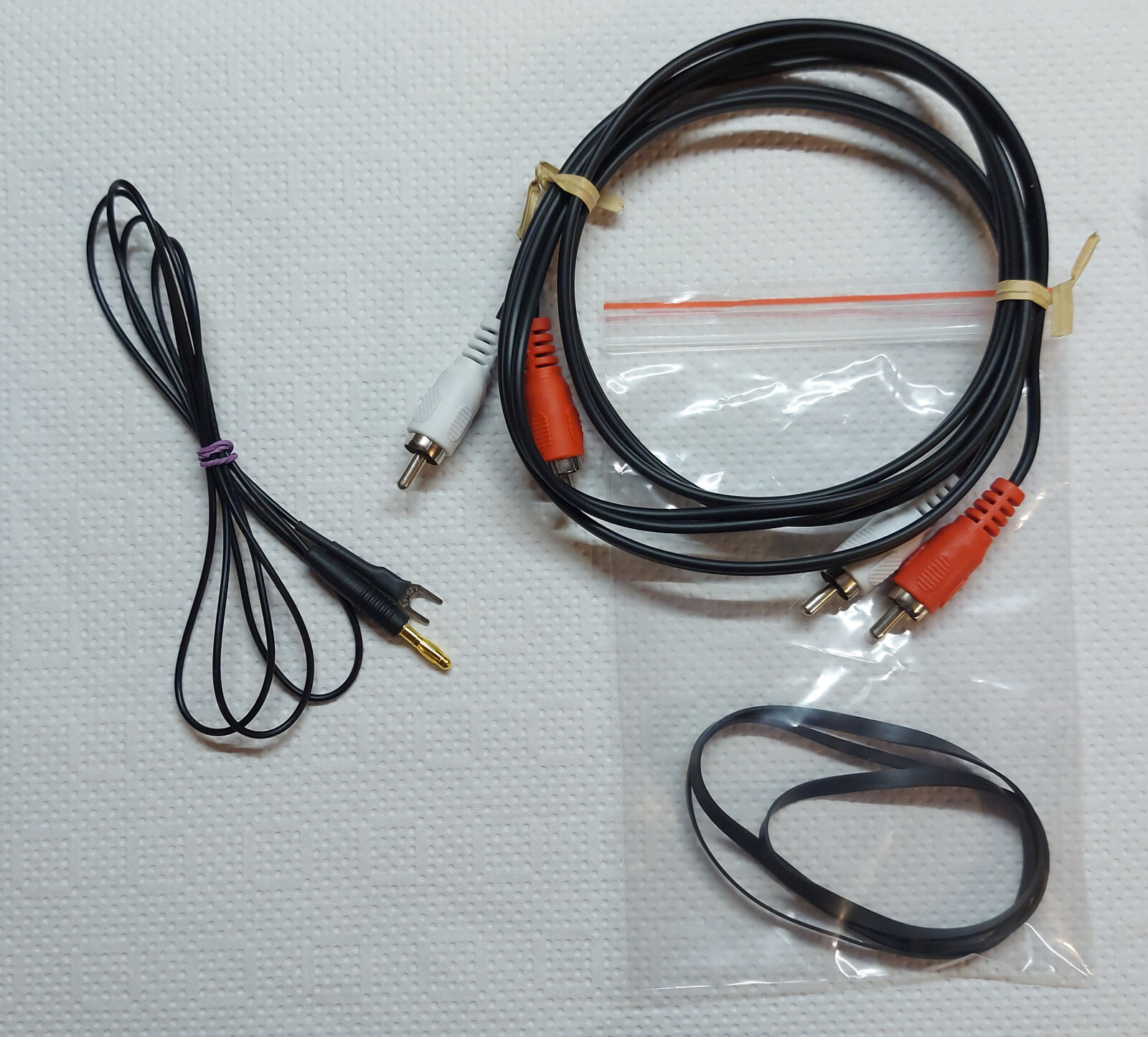 SANYO TURNTABLE CABLE CABLES CINCH RCA AUDIO + GROUND GROUND GROUND CABLE + BELT