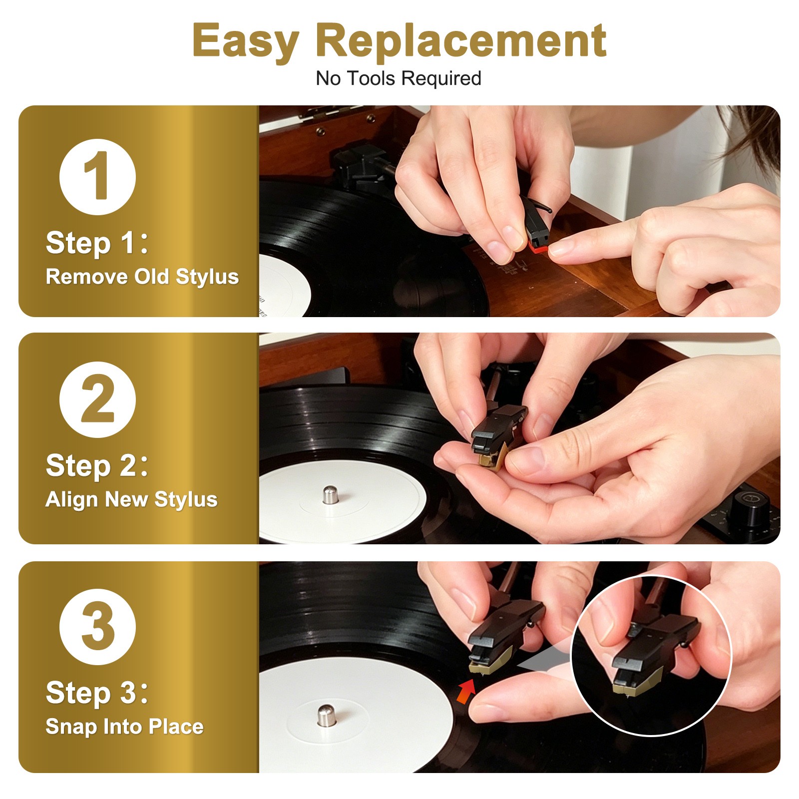 6xRecord Player Needle Stylus Replacement for Vinyl Turntable Crosley ION Jensen