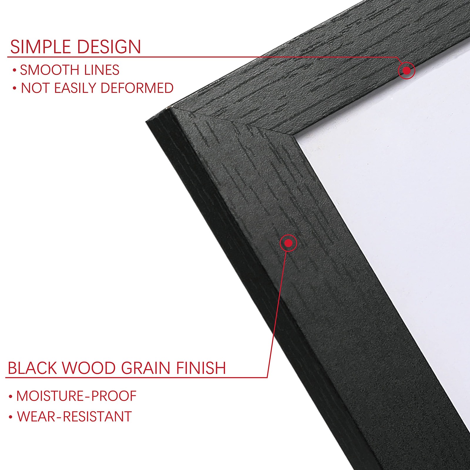 PEALSN 11×14 Picture Frame Set of 6, Display Pictures 11×14, Black Woodgrain