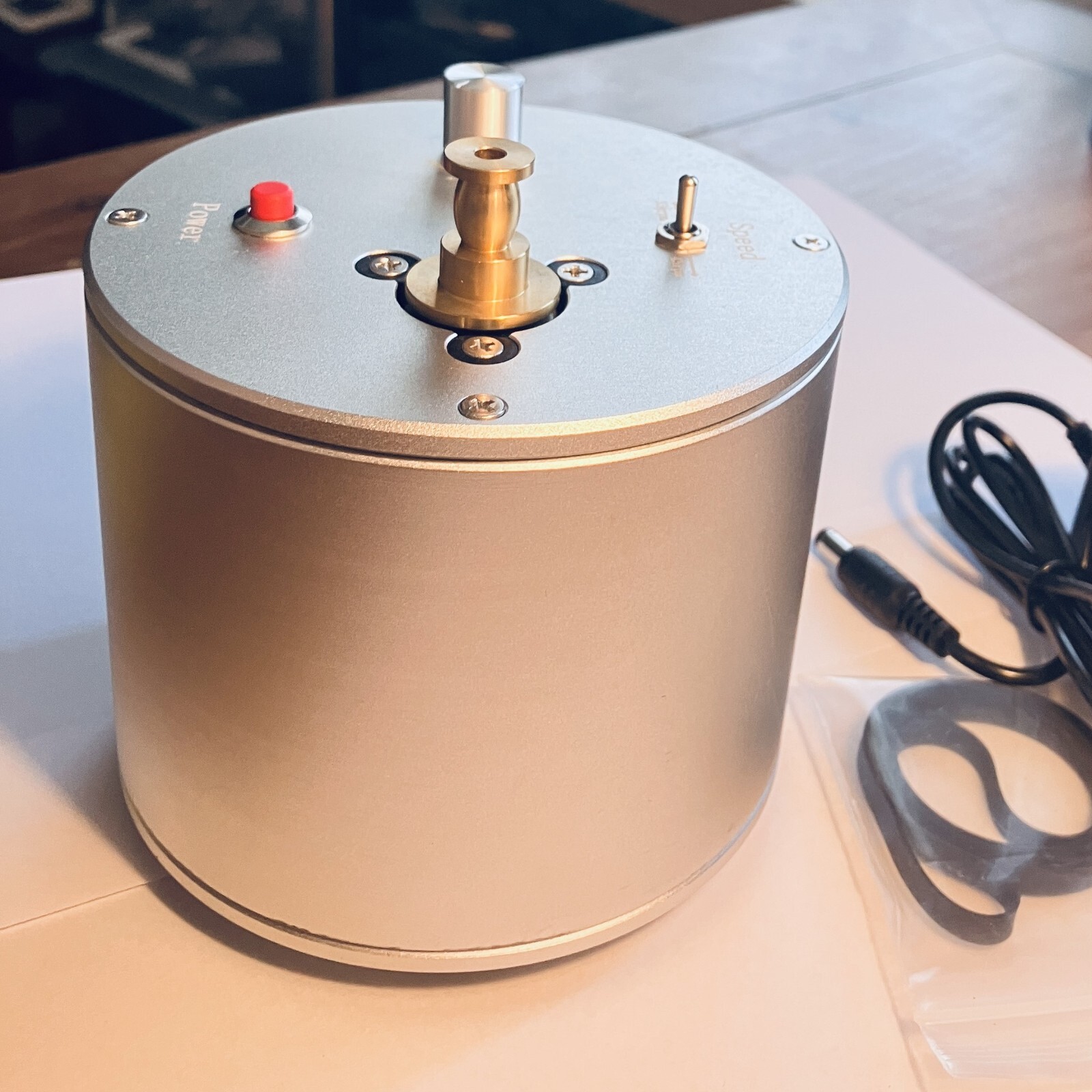 turntable motor adjust speed aluminium alloy body silver color