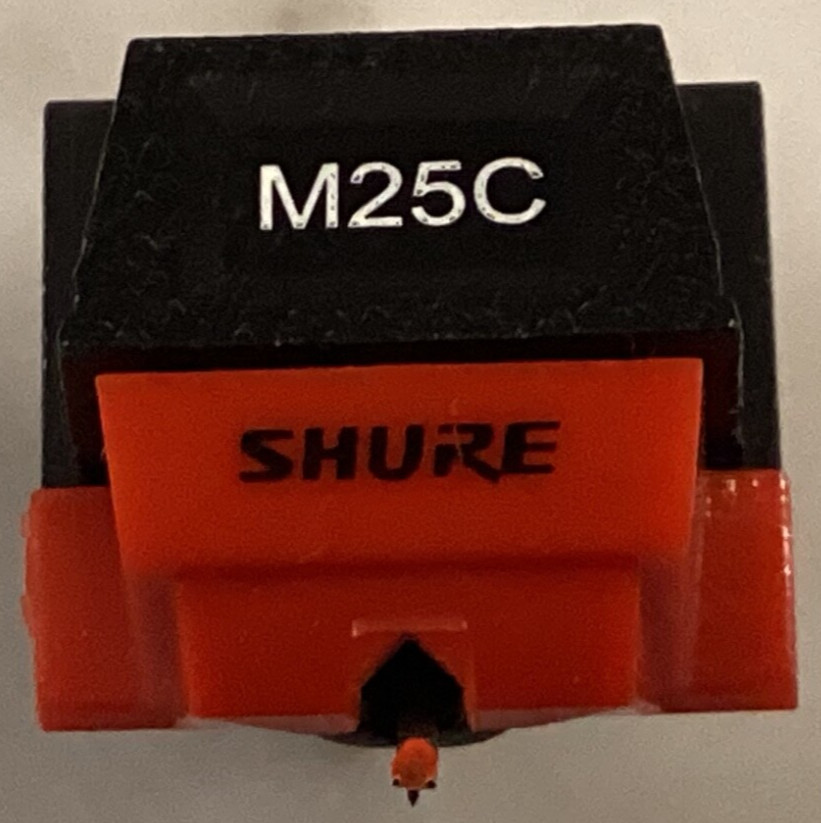 SHURE M25C CARTRIDGE AND NEW GENUINE SHURE N25C STYLUS IN PLASTIC DISPLAY CASE