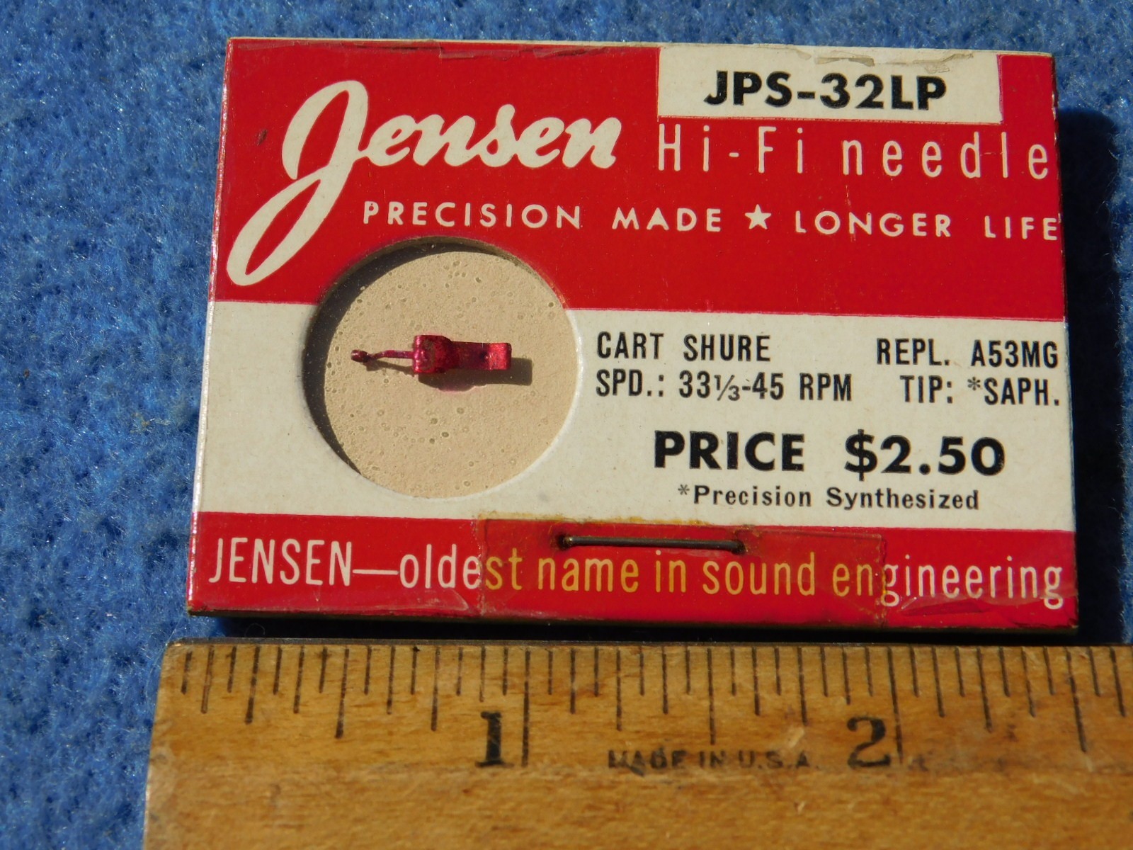 Jensen JPS-32LP Shure A53MG needle – 33-45 rpm Sapphire
