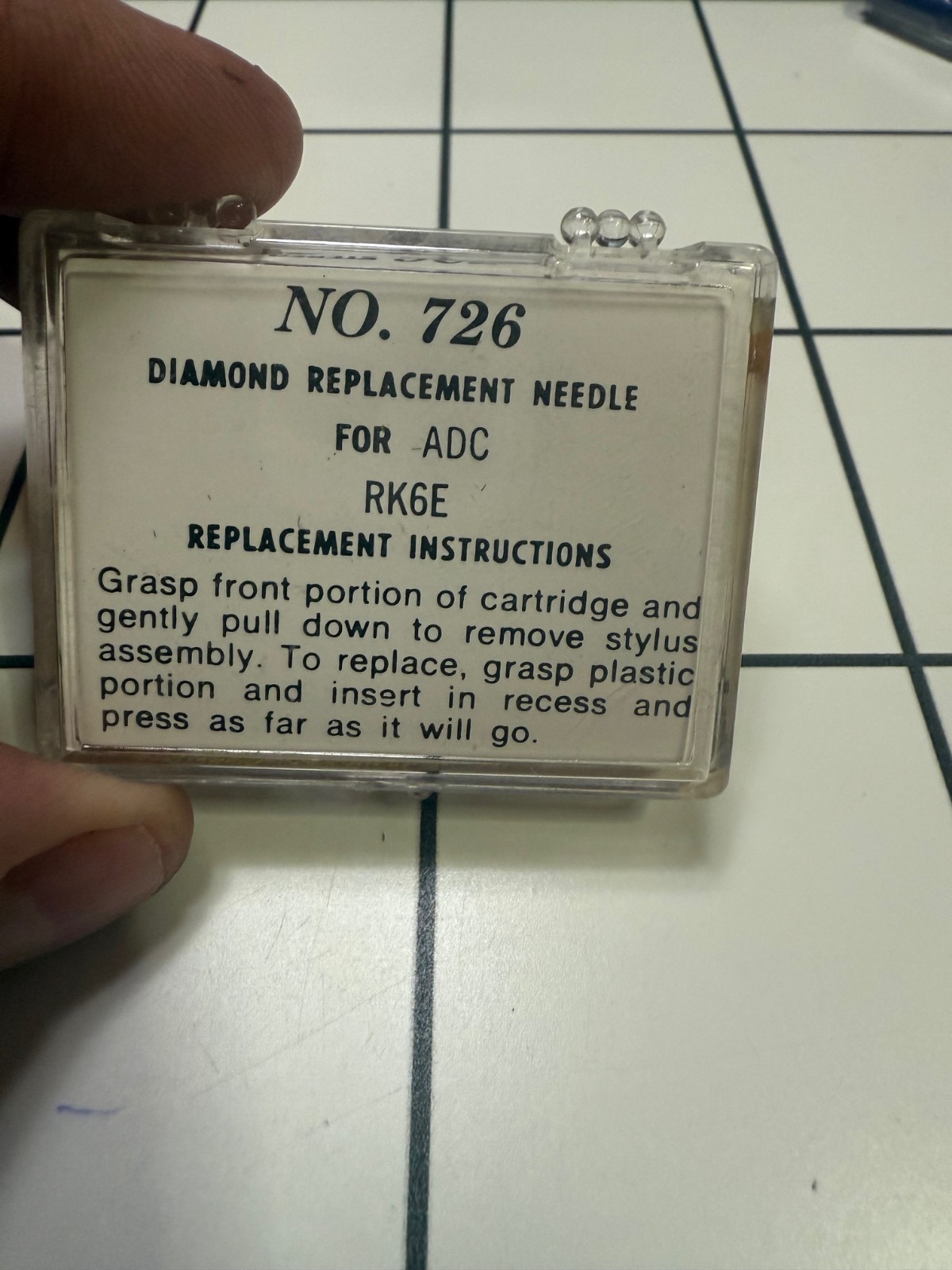 ADC RK6E NOS NIB OEM Stylus Replacement Diamond Needle 726