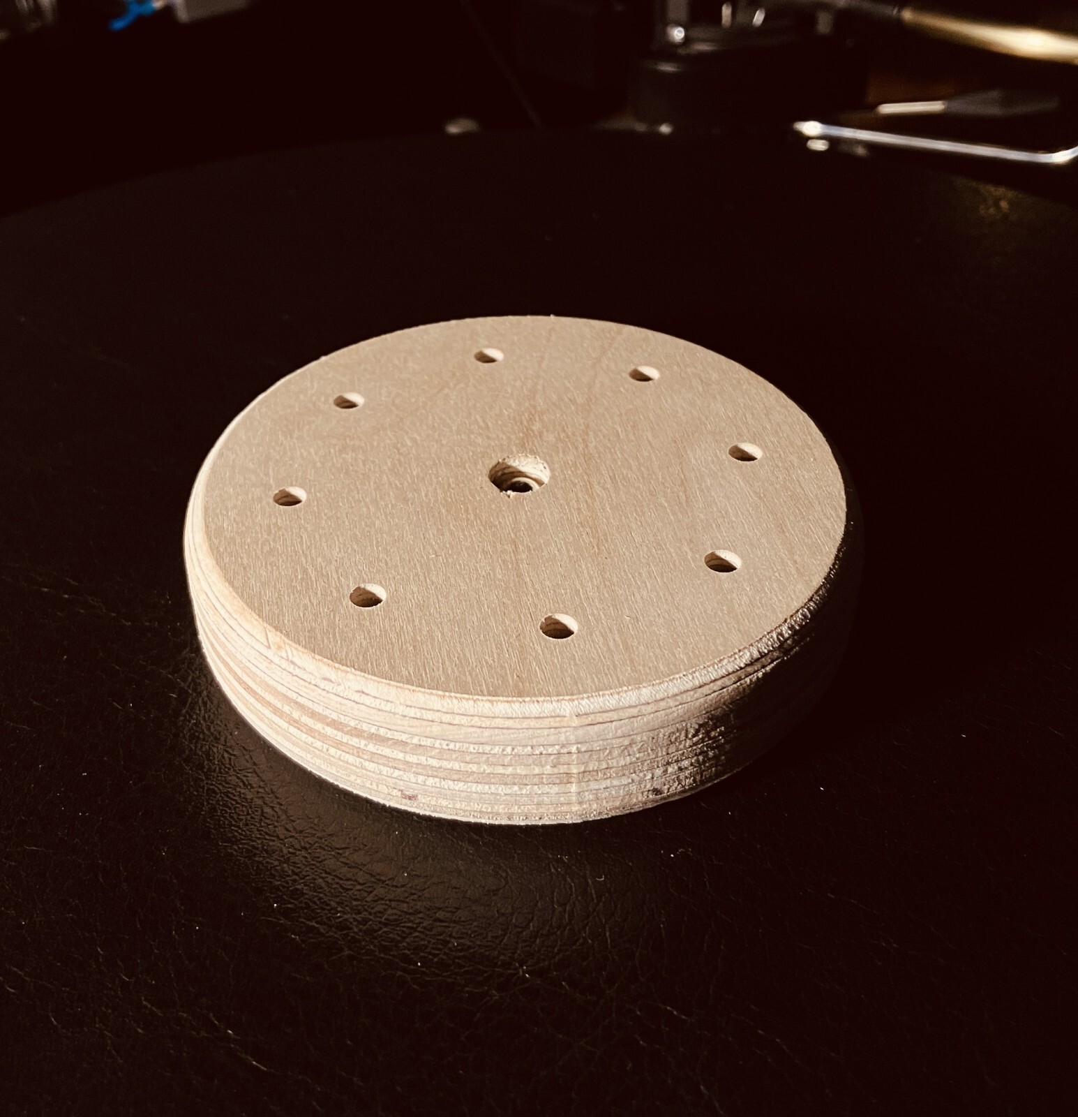 Turntable Platter Stabilizer Made from Birch Plywood for Turntable Damping