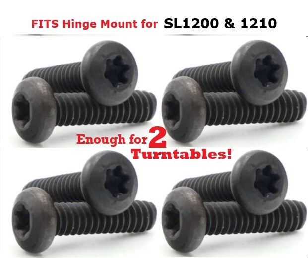 FITS TECHNICS SL-1200 MK2 TURNTABLE HINGE MOUNT SCREWS ENOUGH FOR 2 DECKS! (8)