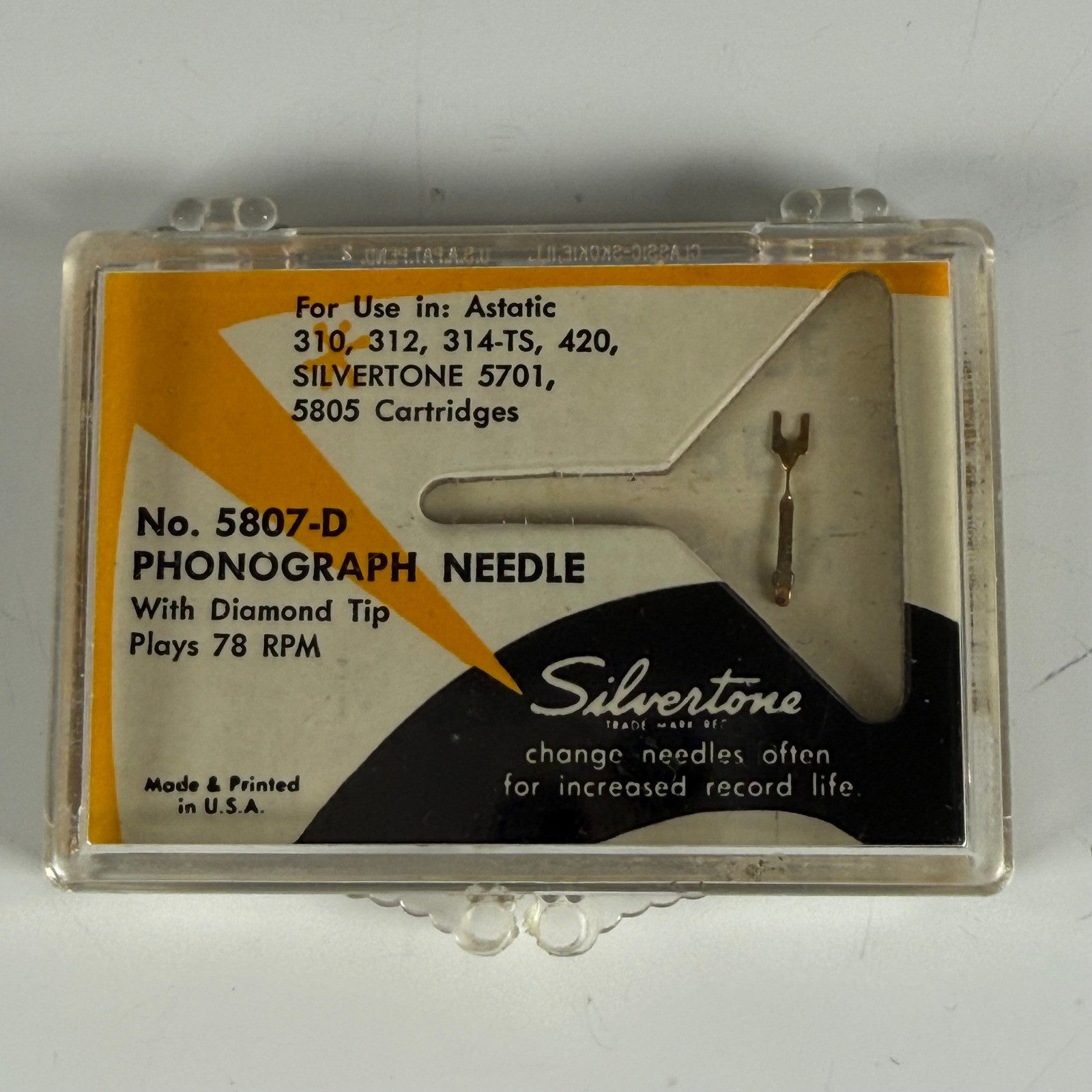 Silvertone 5807-D Phonograph Needle Diamond Stylus 78 RPM Astatic 314-TS Others
