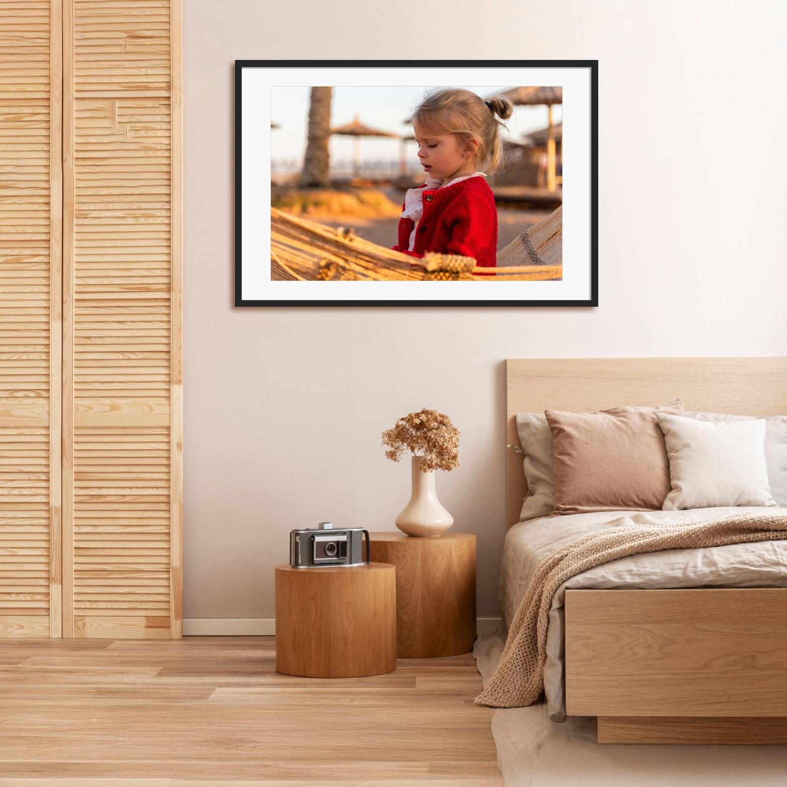 Hoikwo 24×36 Black Plastic Frame with matted to 20×30,