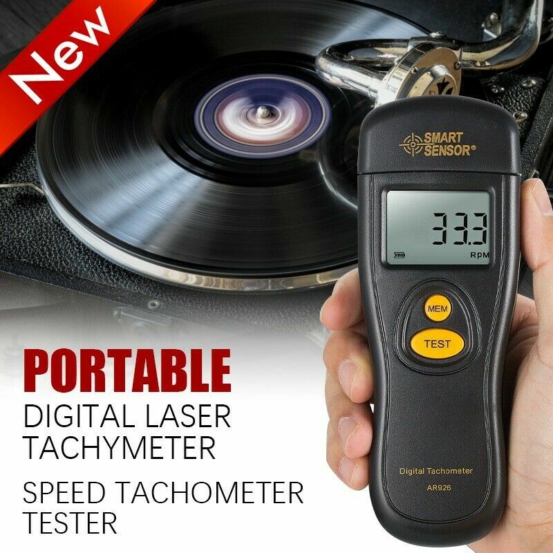 Portable Digital Laser Tachymeter Speed Tachometer Tester for LP Vinyl Turntable