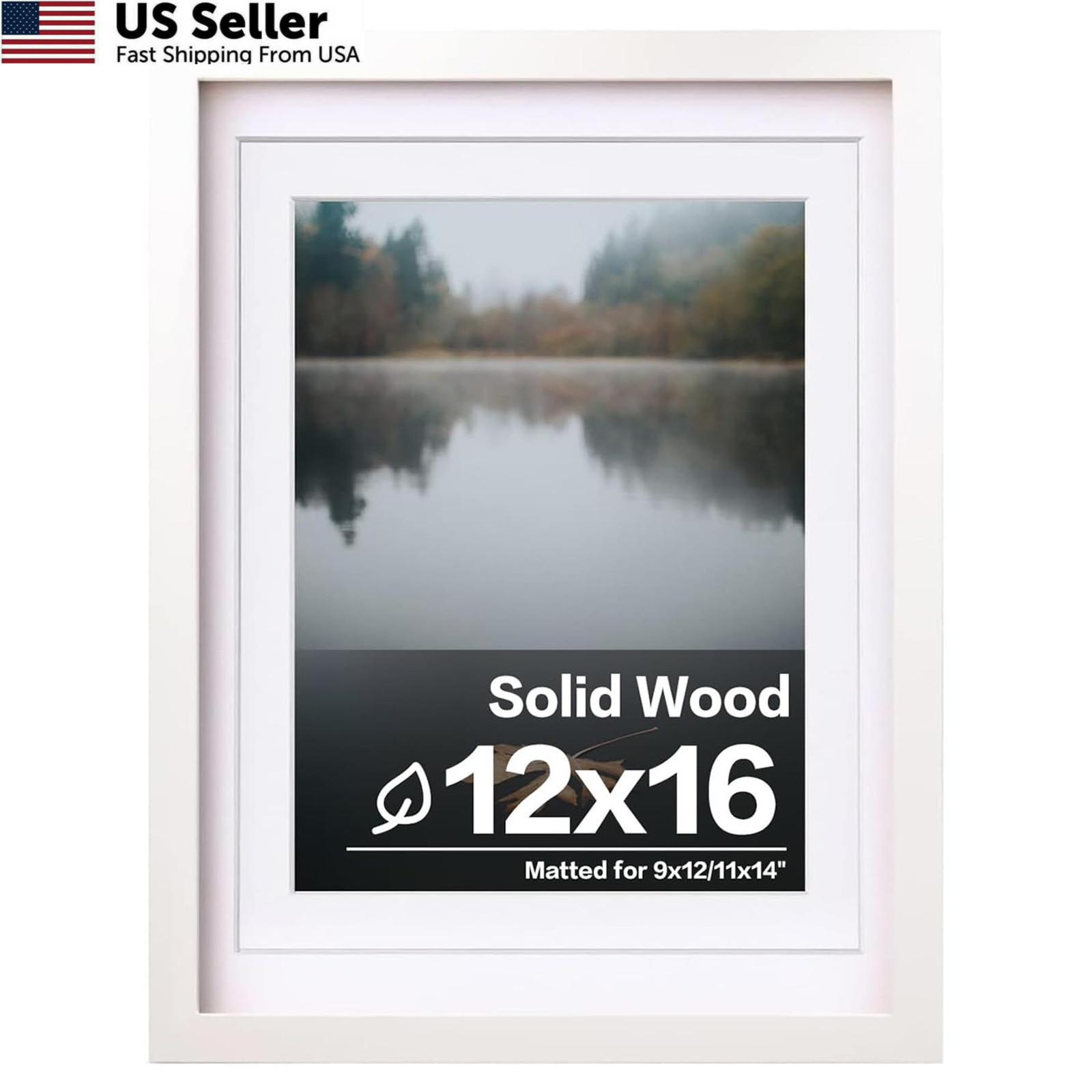 Egofine 12×16 Picture Frame White Covered by Plexiglass Made of 12×16,