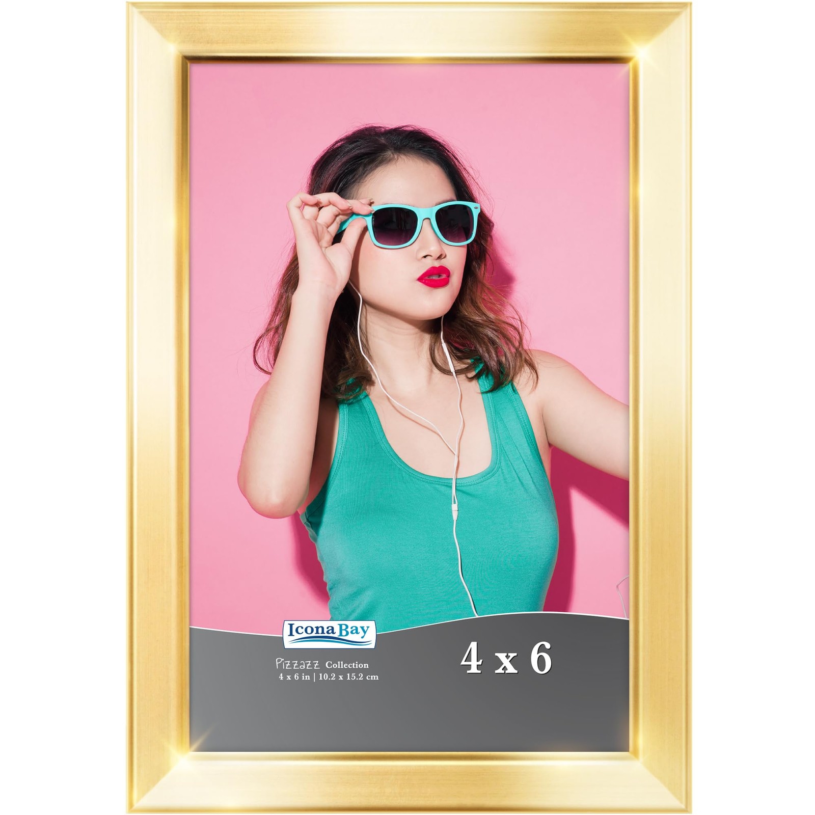 Icona Bay 4×6 Picture Frame, Gold Solid Wood Scandinavian Style 4×6,