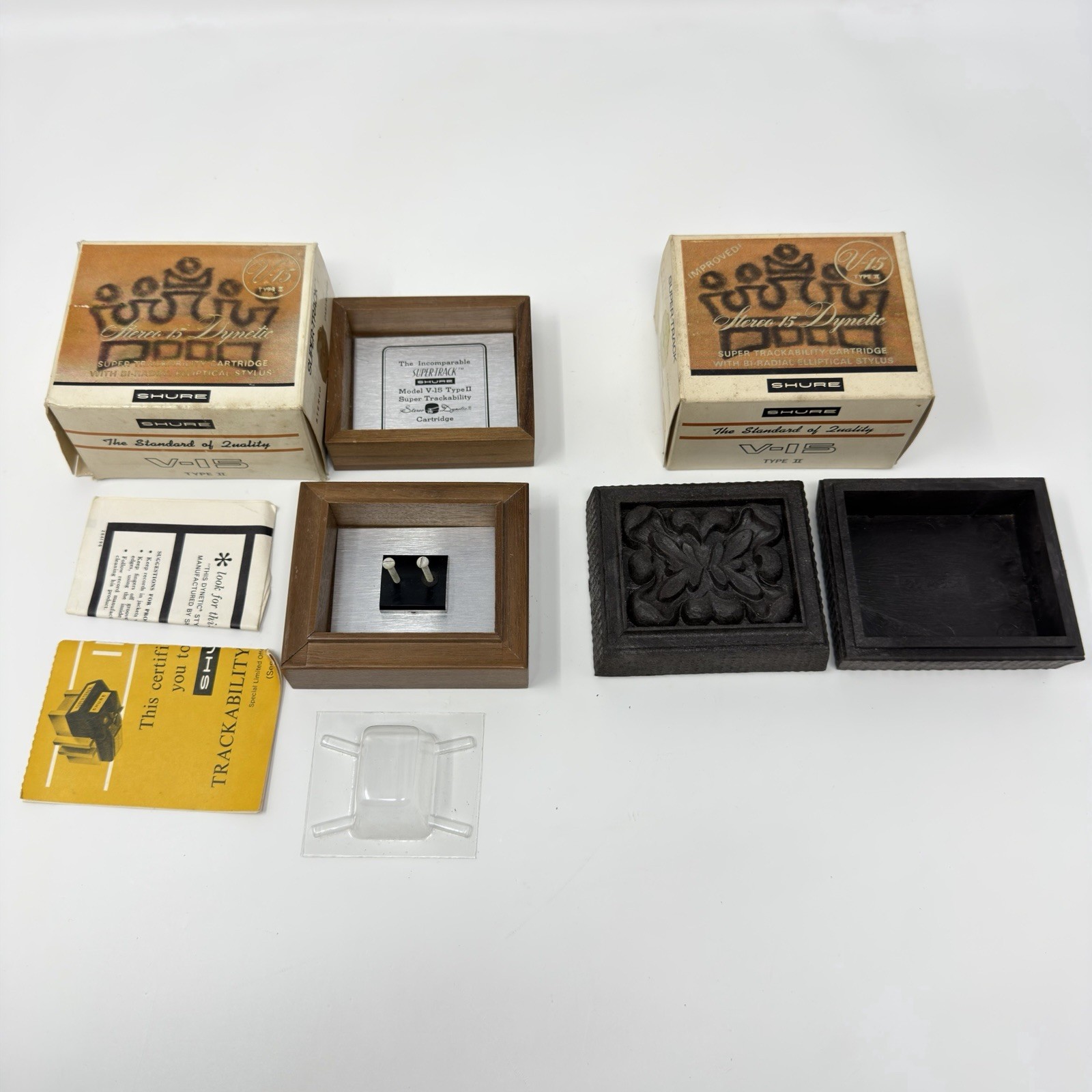 Shure V-15 Type II Super Trackability Wood Phono Super Track Box Only Lot Of 2