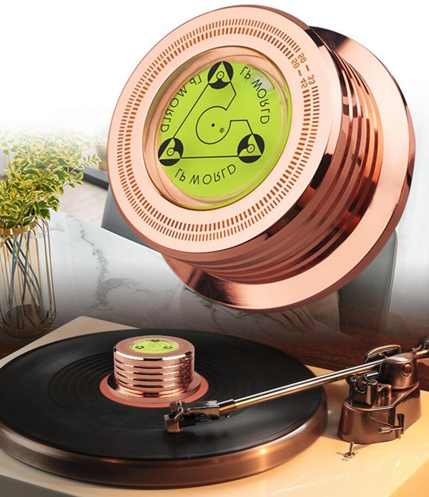 50Hz-33/45 Record Player LP Disc Stabilizer Metal Vinyl Turntable Weight Clamp w