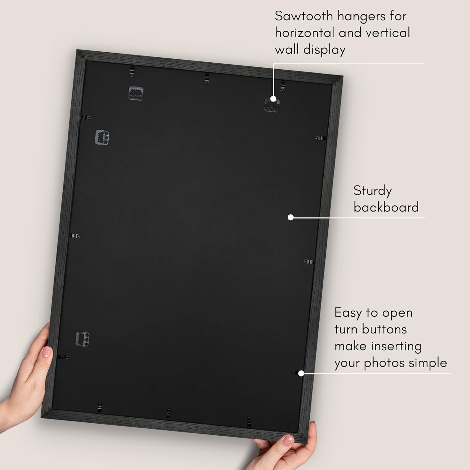 Americanflat 24×34 Poster Frame with Polished Plexiglass – Use 24×34, Black