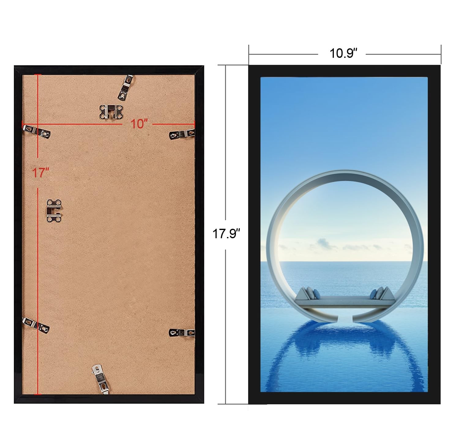 MENNTHUI 10×17 Black Picture Frame, Wall Mounting Horizontally 10×17,