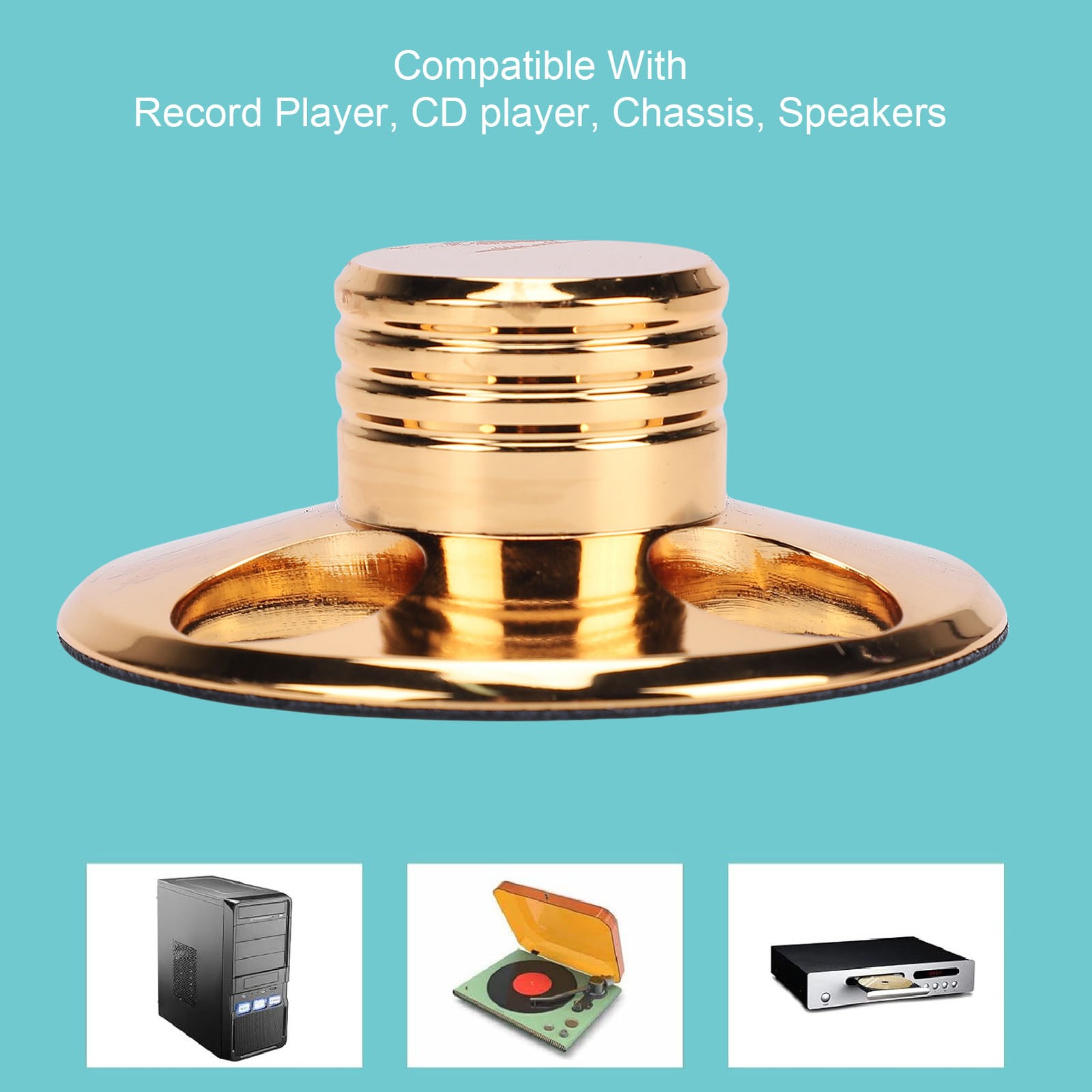 Vibration Reducer Aluminum LP Turntable Weight Stabilizer For Audiophiles YYPL