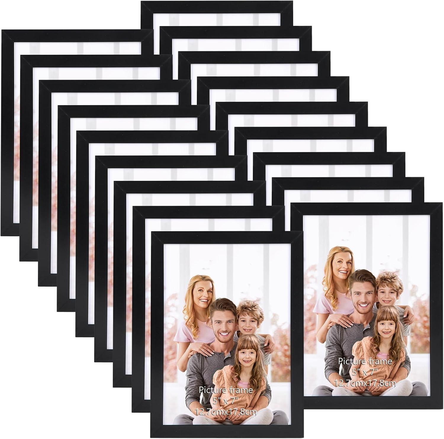 WIFTREY 5×7 Black Picture Frame Bulk 5 x 7 Photo Frames for Wall 5×7,
