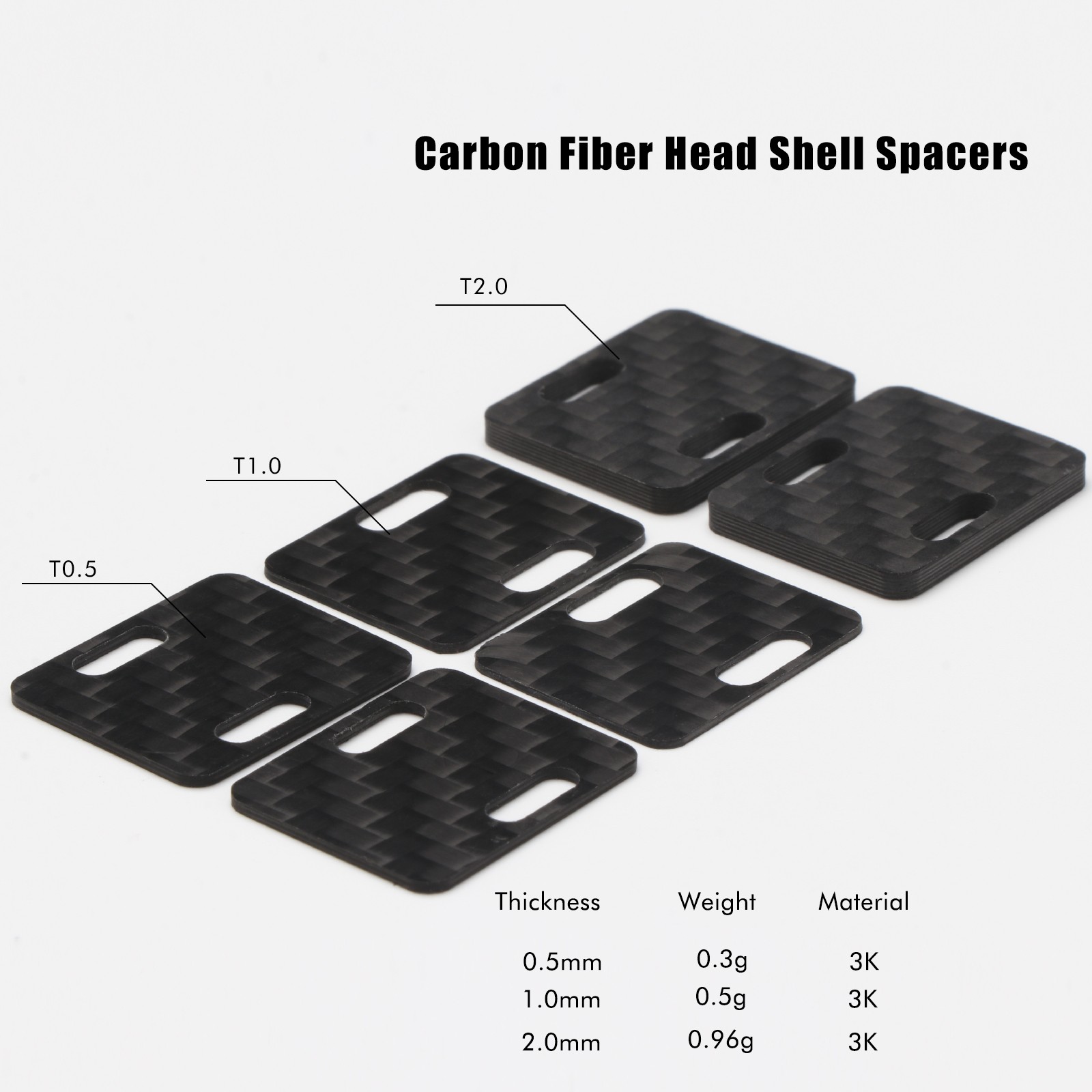phono Cartridge headshell Shims Spacer VTA made of carbon fiber for turntable