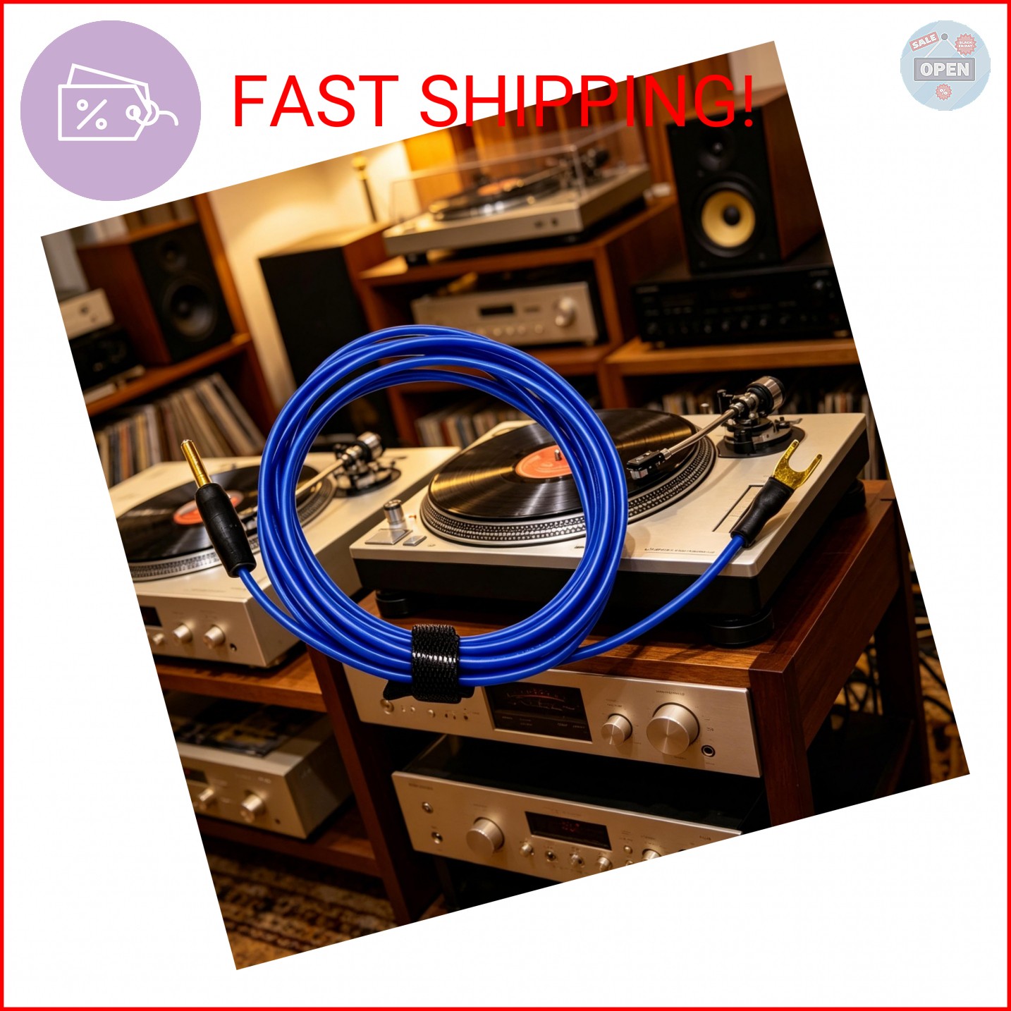 KOOKFJLLZ Turntable Ground Wire 6ft for Technics SL-B200 / BD21 / BD3 / QL5 – Ph