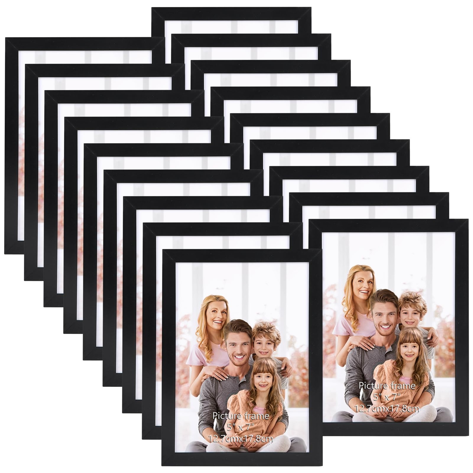 WIFTREY 5×7 Black Picture Frame Bulk 5 x 7 Photo Frames for Wall 5×7,
