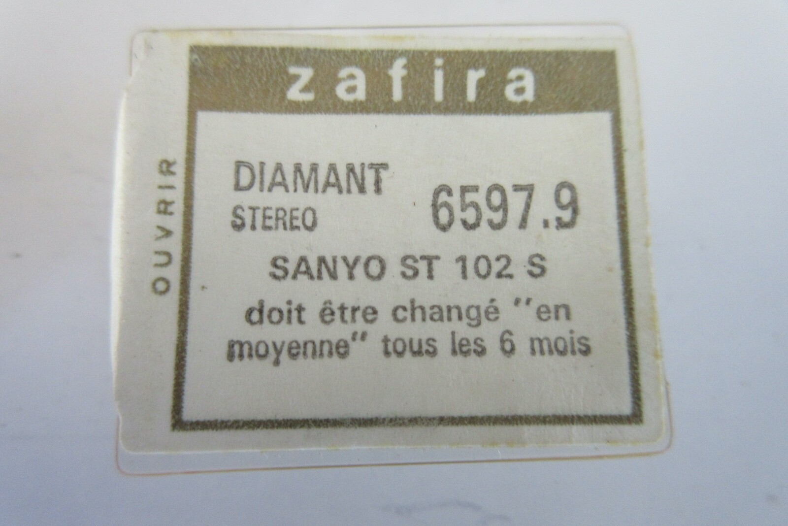Zafira 6597.9 Sanyo ST 102 S Diamond Stylus, unopened