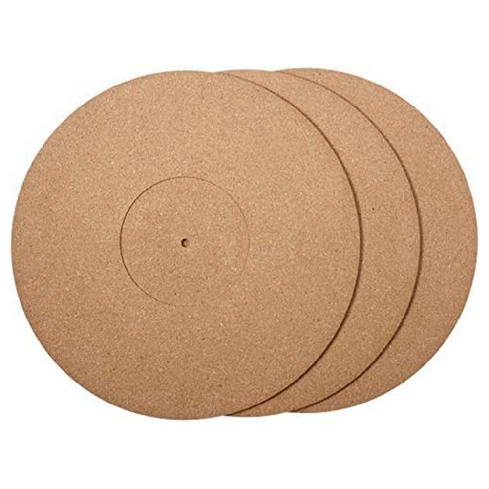 3 Pieces Cork Turntable Mats with High Fidelity for Vinyl LP Record Players6527