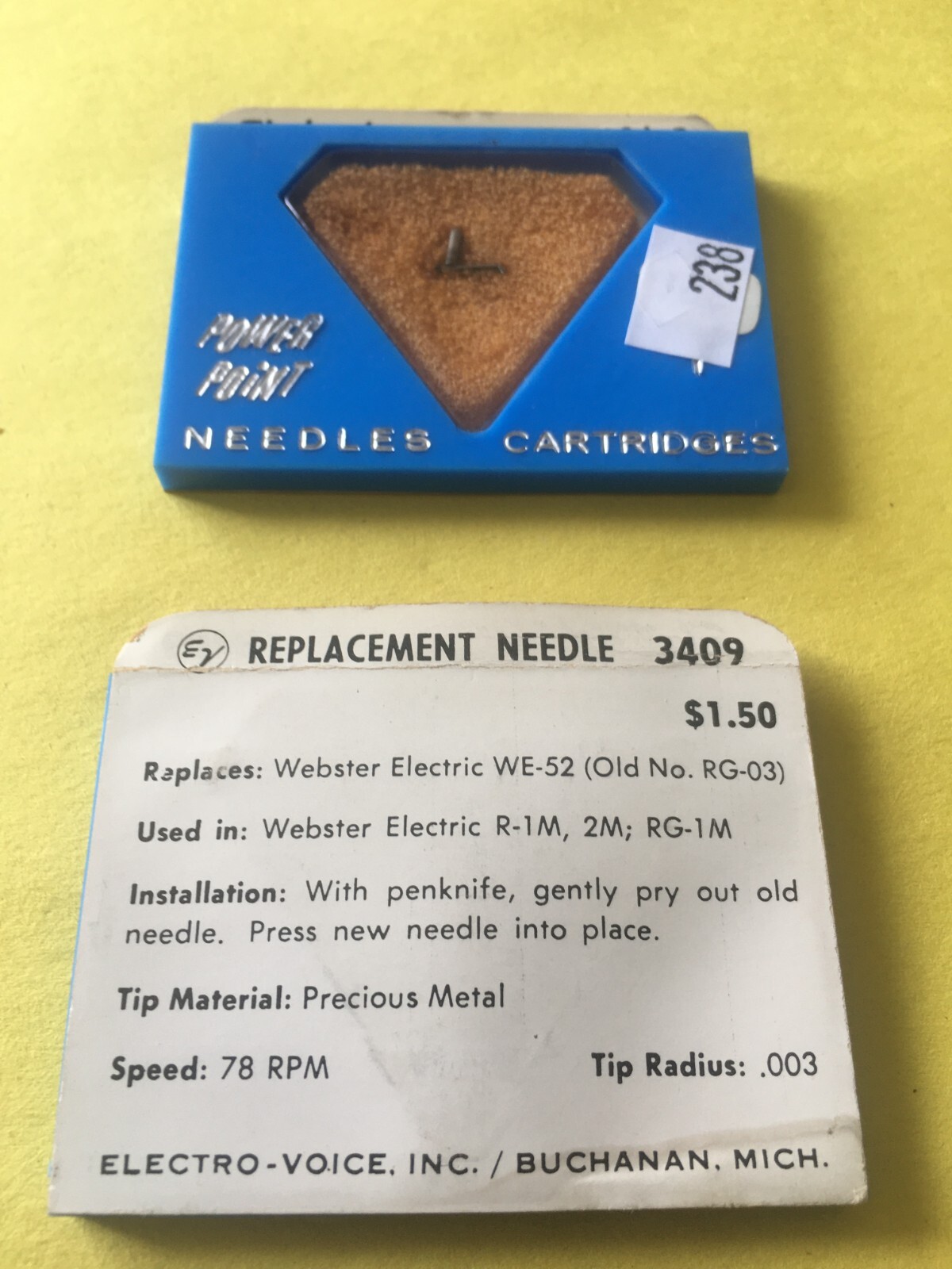 Original NOS Electro Voice Needle Stylus 3409 for Webster Electric Lot of 2