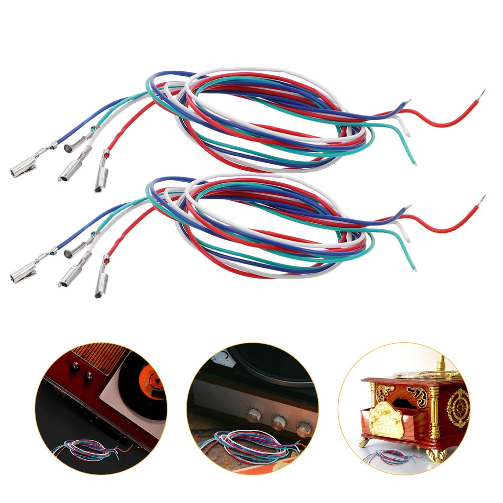 8Pcs Turntable Cartridge Replacement Leads with Color Coded Flexible PVC Wires