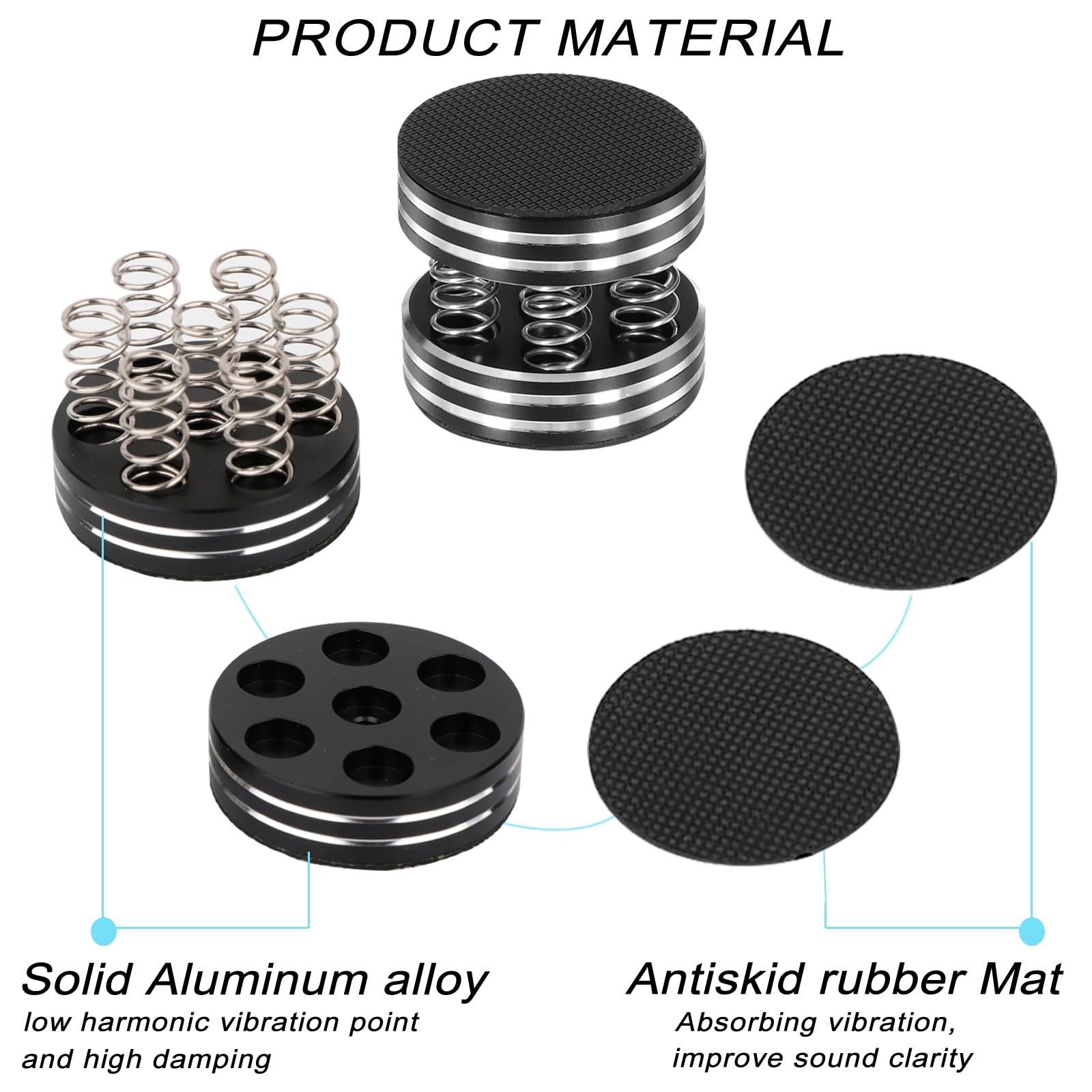 Audio Isolation Plaform Pads Feet Stand Spikes for Record Players/Subwoofer/T…