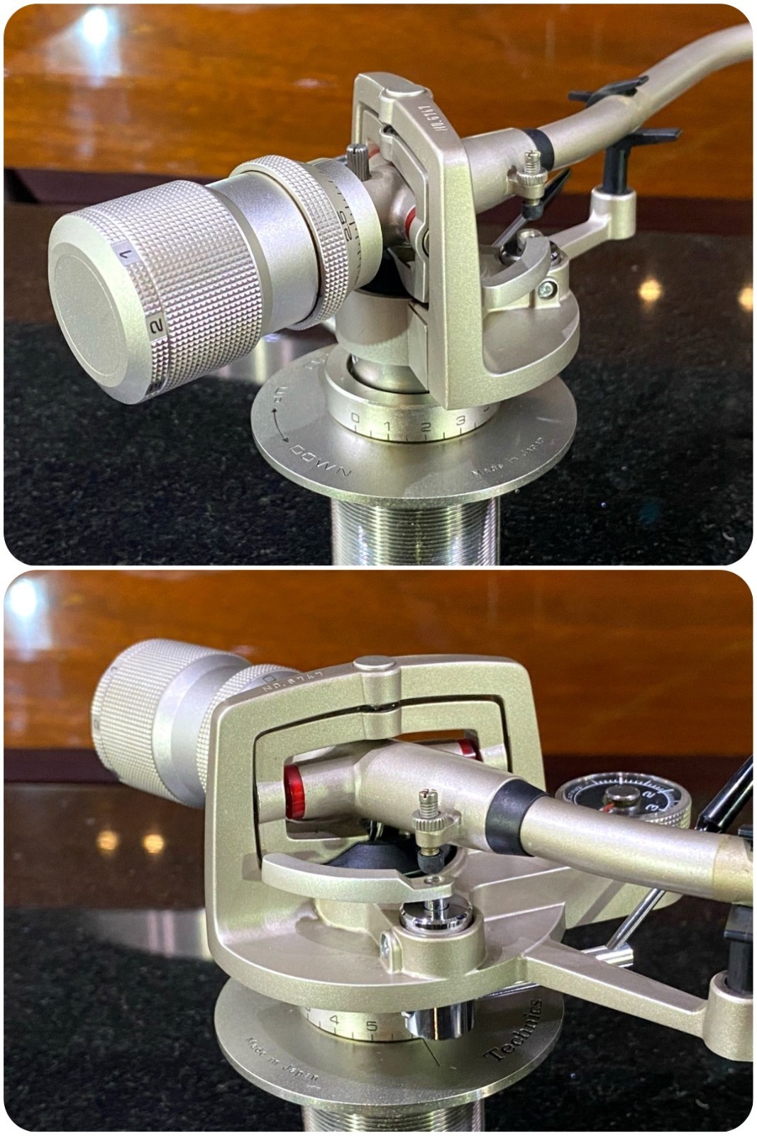 Technics EPA-100 Tonearm Titanium Nitride Ruby Bearing w/ Cable Serviced Japan