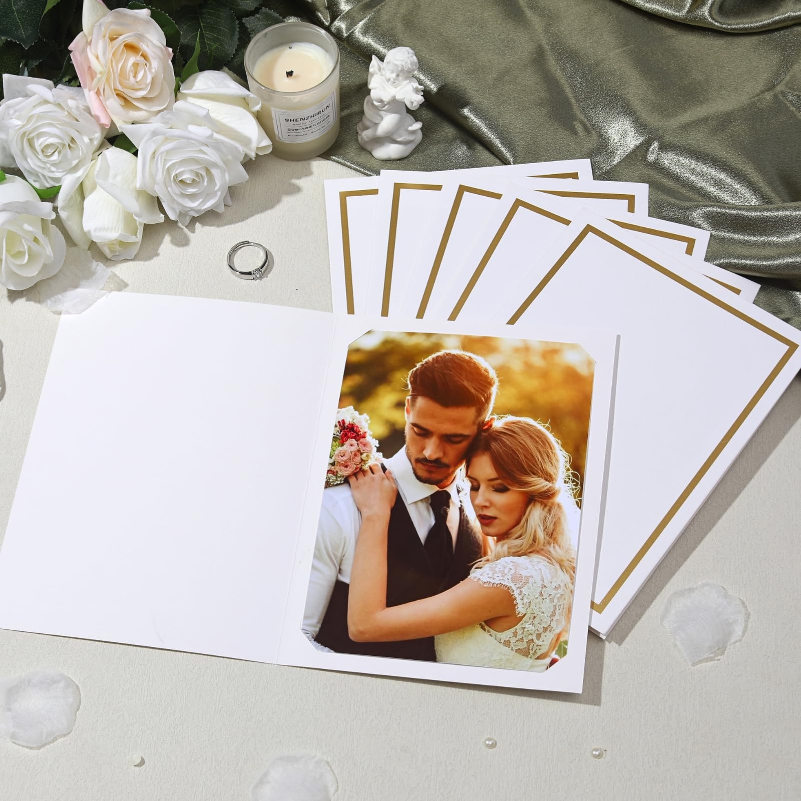 50 pack photo folder, suitable for 4×6 5-5/7 x 7-2/3 inches, White,Vertical