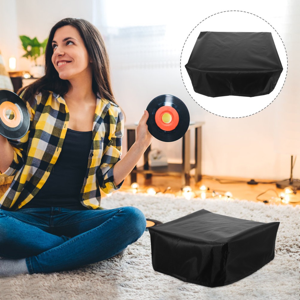 Black Gramophone Case Waterproof Bag Cover Protective Speaker Dust