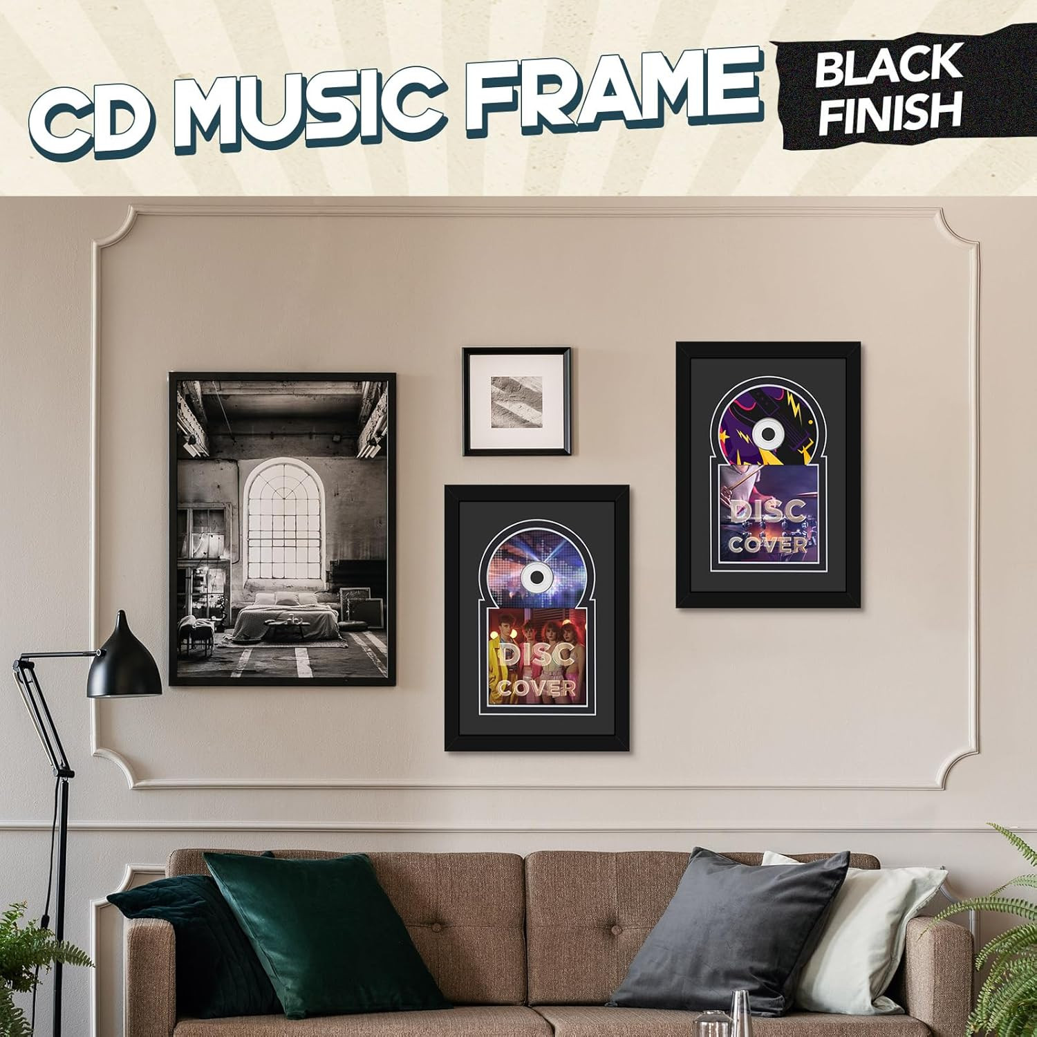 2 Pcs Cd Display Frame with Mats 12 x 8 Display Disc and Cd Box Double Groove Si