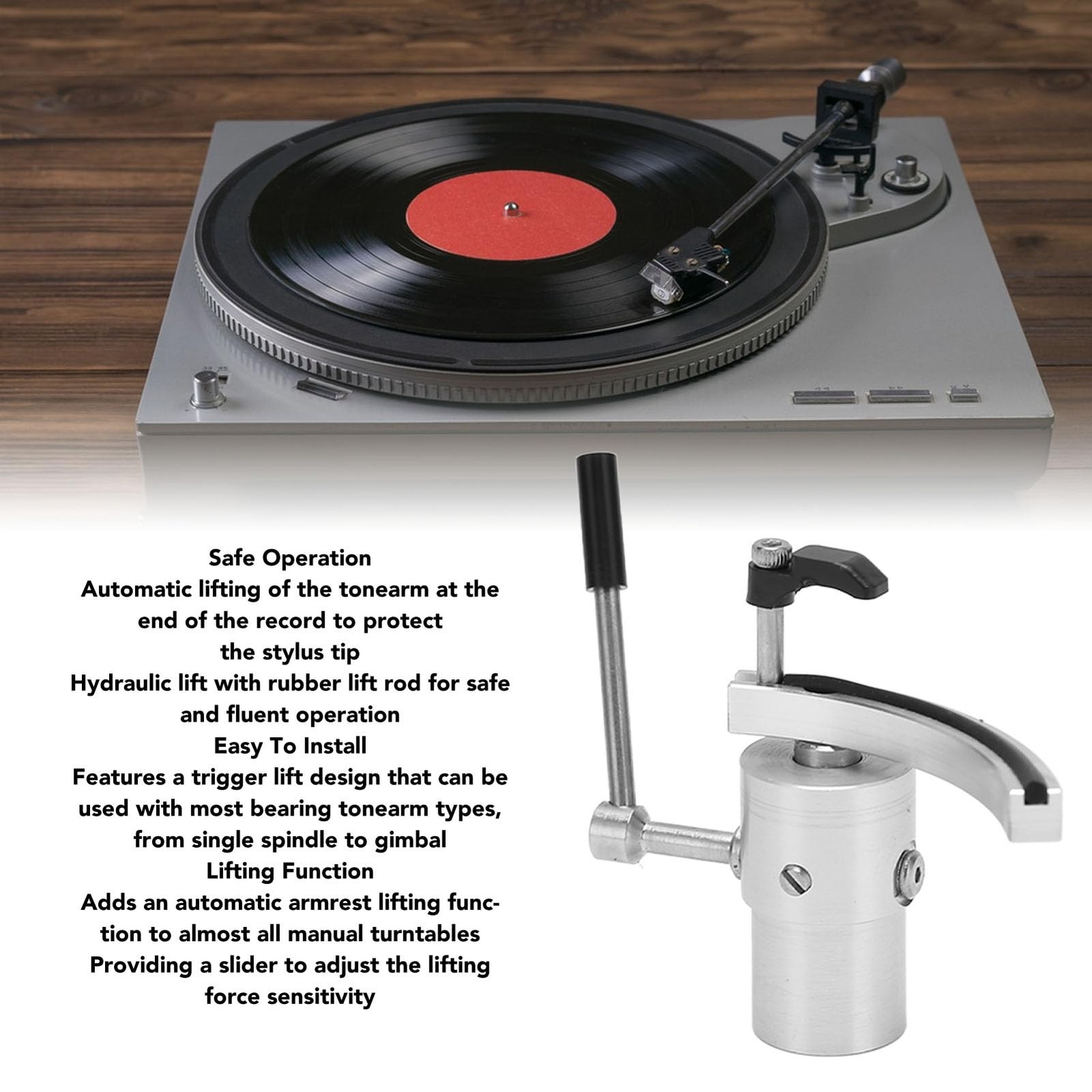 Sunicon Automatic Tonearm Lifter Safety Raiser for LP Turntable Record Player