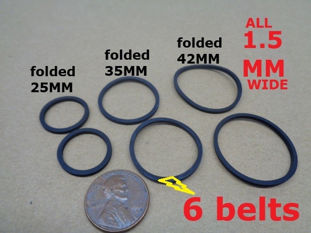 CASSETTE / 8 track player or turntable belt kit (PACKAGE of six belts) MULTI PK