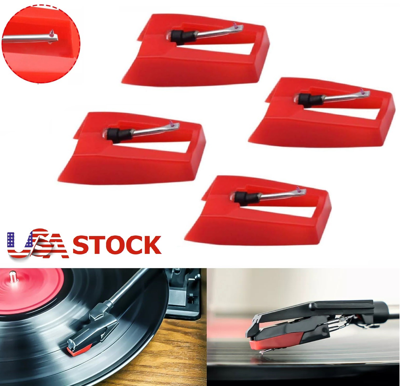 4× Record Player Needle Turntable Stylus Replacement for Crosley Phonograph US