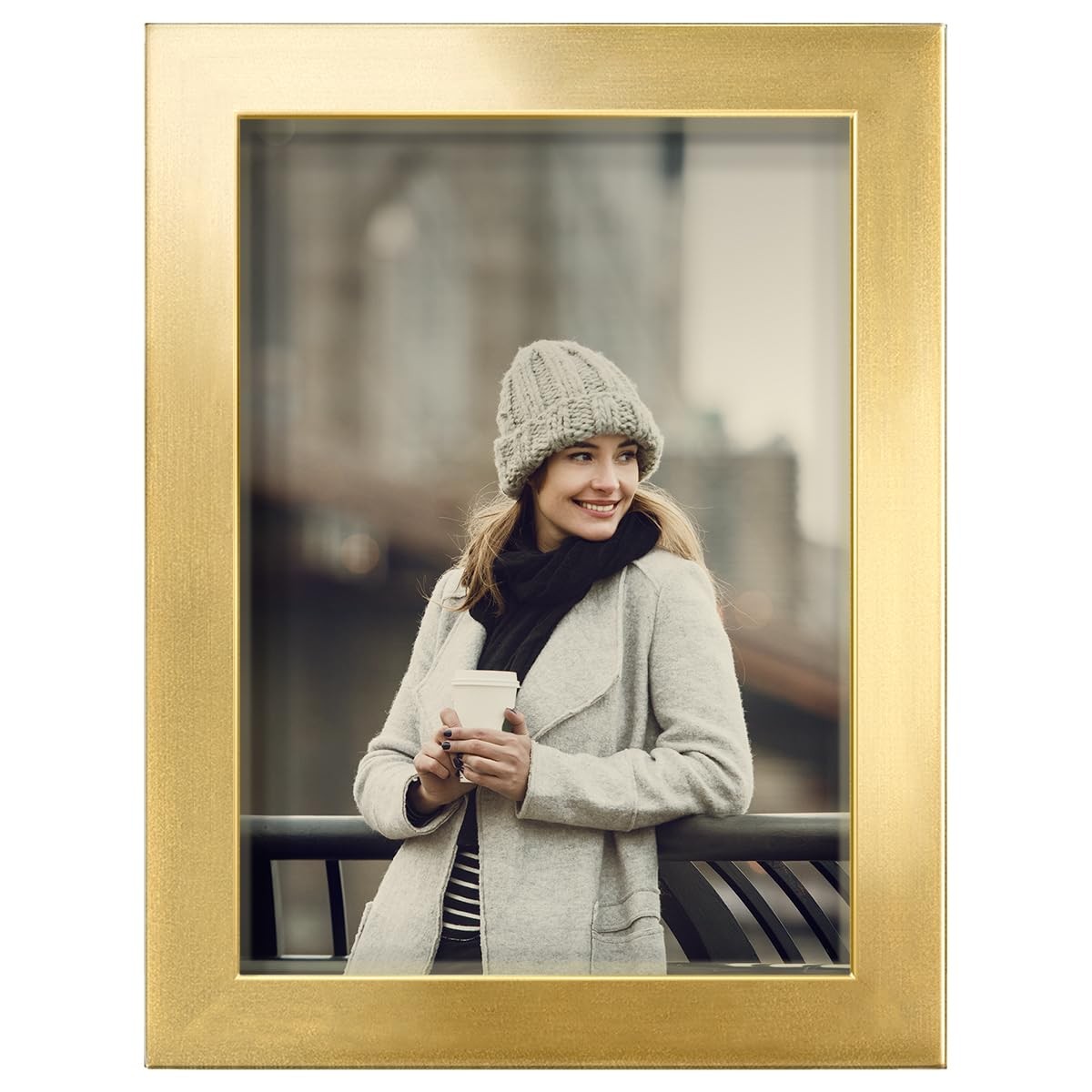 Renditions 5×7 inch Solid Wood Picture Frame, High Definition 5″x7″, Gold