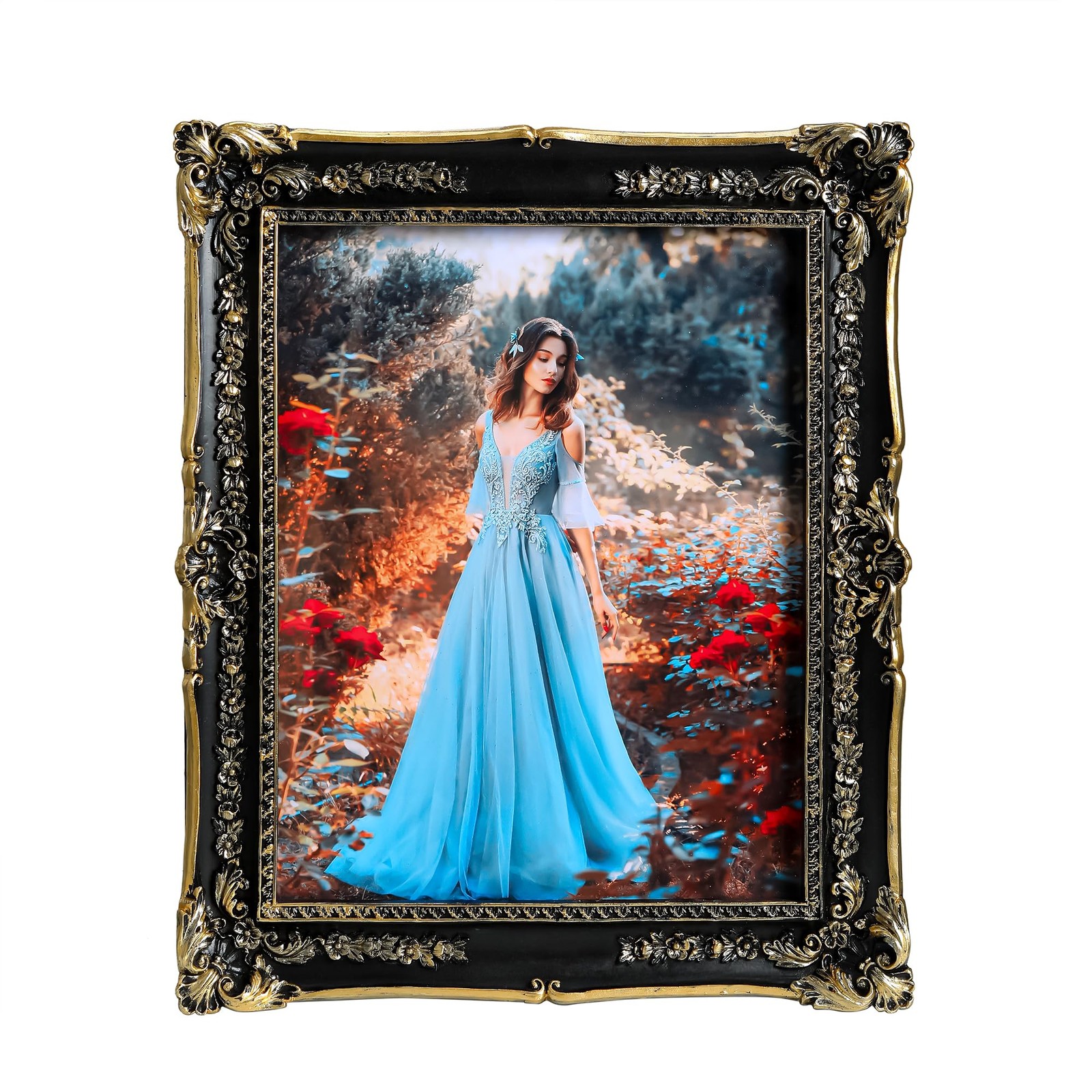 Satmole Black 8×10 Vintage Picture Frame – Elegant Gold Ornate 8×10,