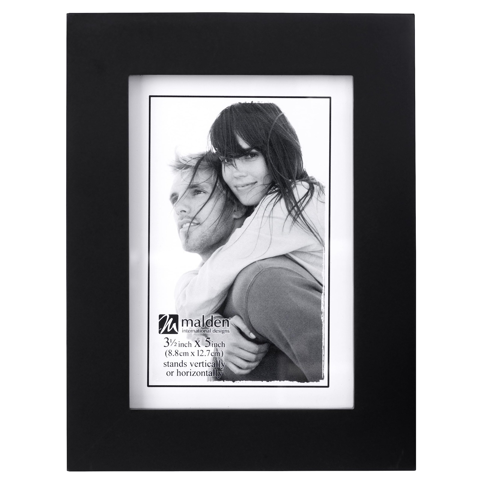 Malden 3.5×5 Picture Frame – Wide Real Wood Molding, Glass 3.5×5, Black