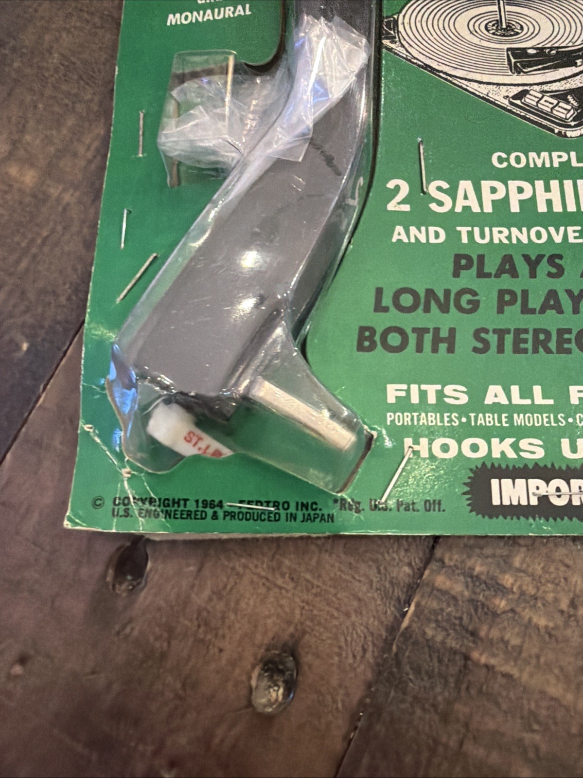 fedtro replacement phonograph hi-fidelity arm for stereo & monaural w- 2 needles