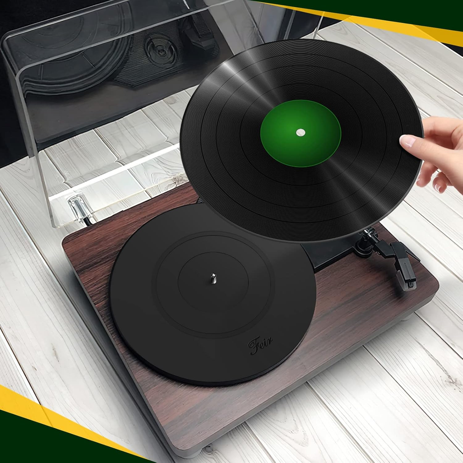 Turntable Platter Mat Black Rubber Silicone Design for Universal to All LP Vinyl